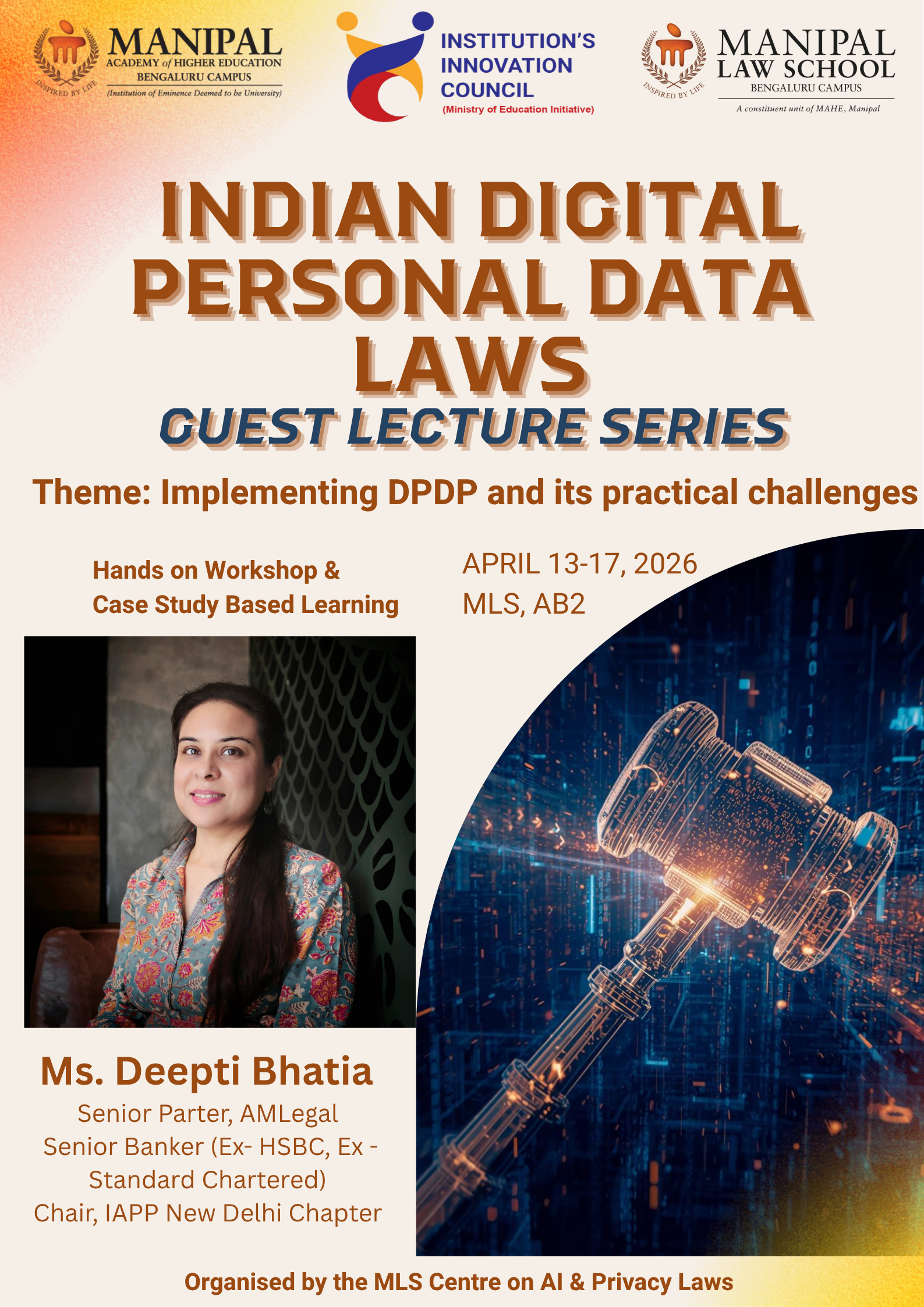 Digital Data Laws at MLS: Guest Lecture Series Poster